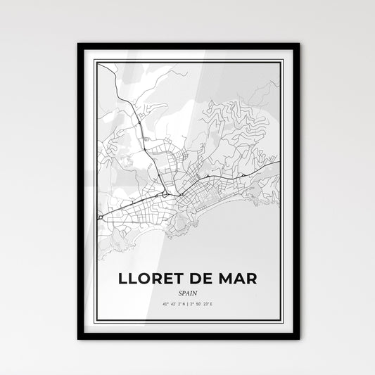 Lloret de Mar Spain - Scandinavian Style City Map for Modern Home Decor