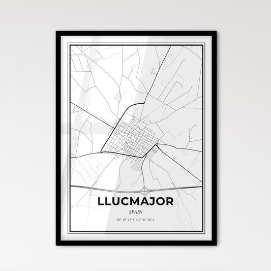 Llucmajor Spain - Scandinavian Style City Map for Modern Home Decor