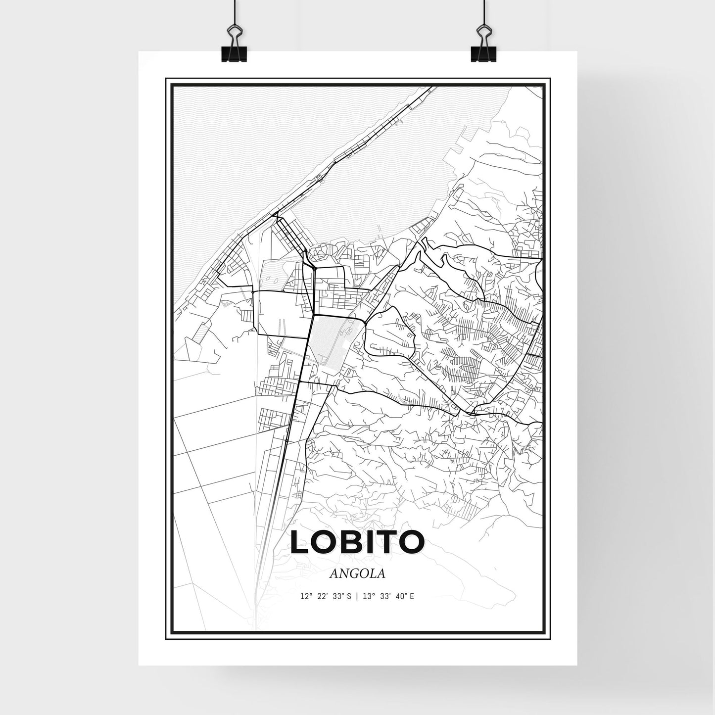 Lobito Angola - Premium City Map Poster