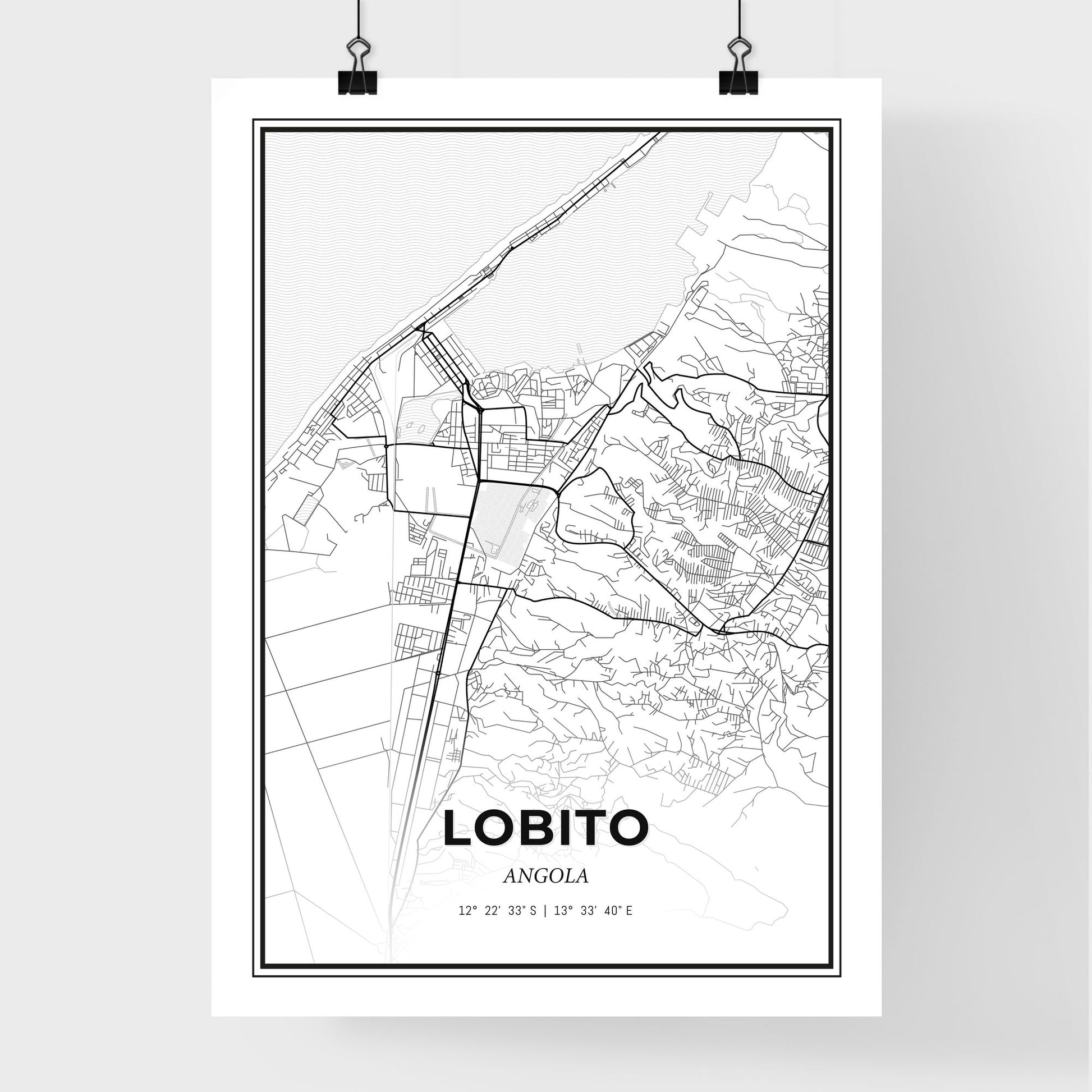 Lobito Angola - Premium City Map Poster