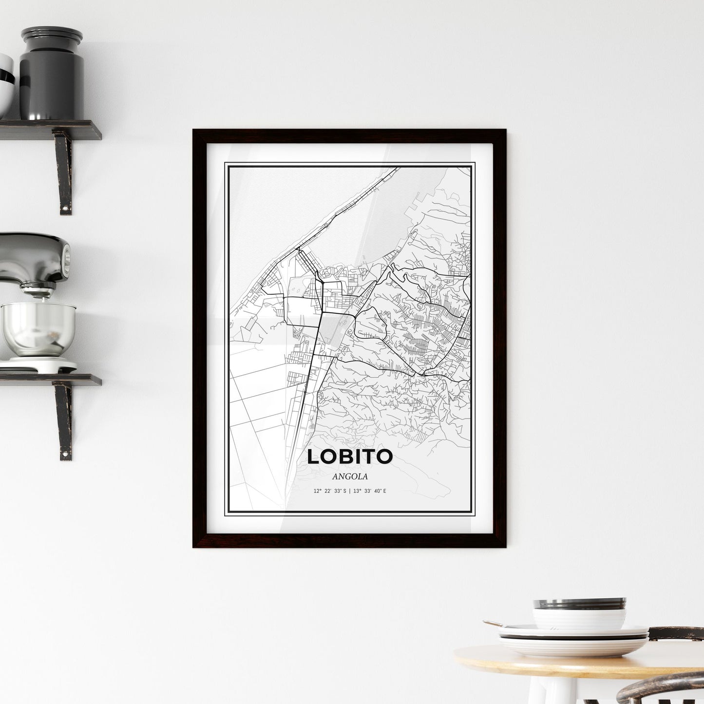 Lobito Angola - Minimal City Map