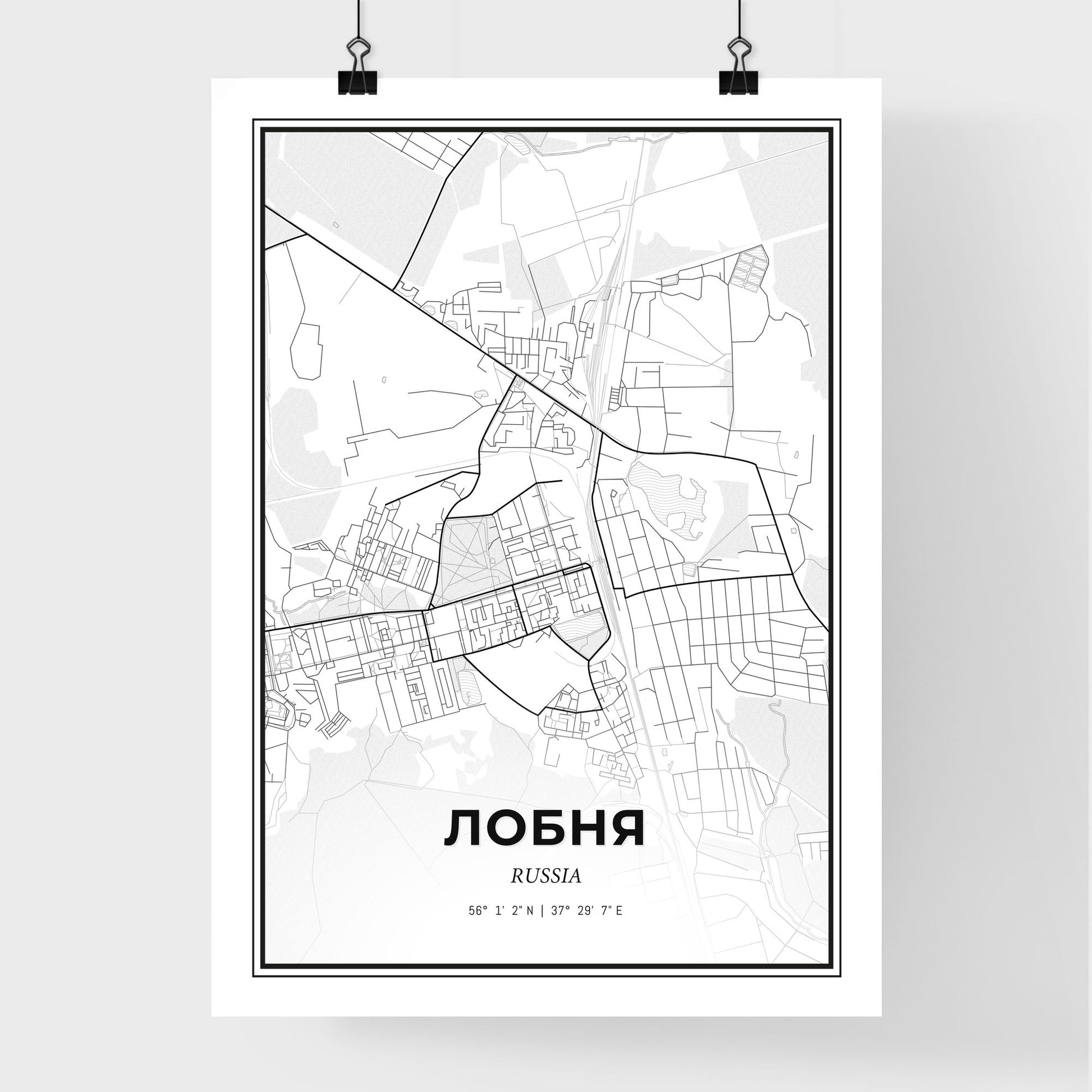 Lobnya Russia - Premium City Map Poster