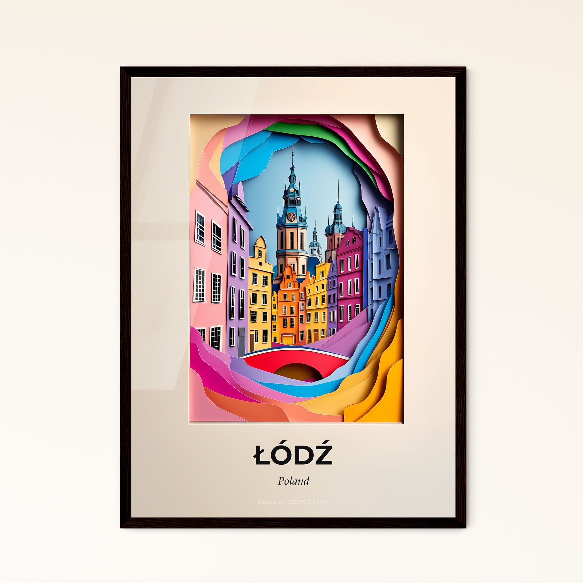 Vivid Łódź, Poland - a city with a bridge and a clock tower