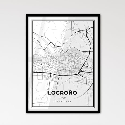 Logroño Spain - Scandinavian Style City Map for Modern Home Decor