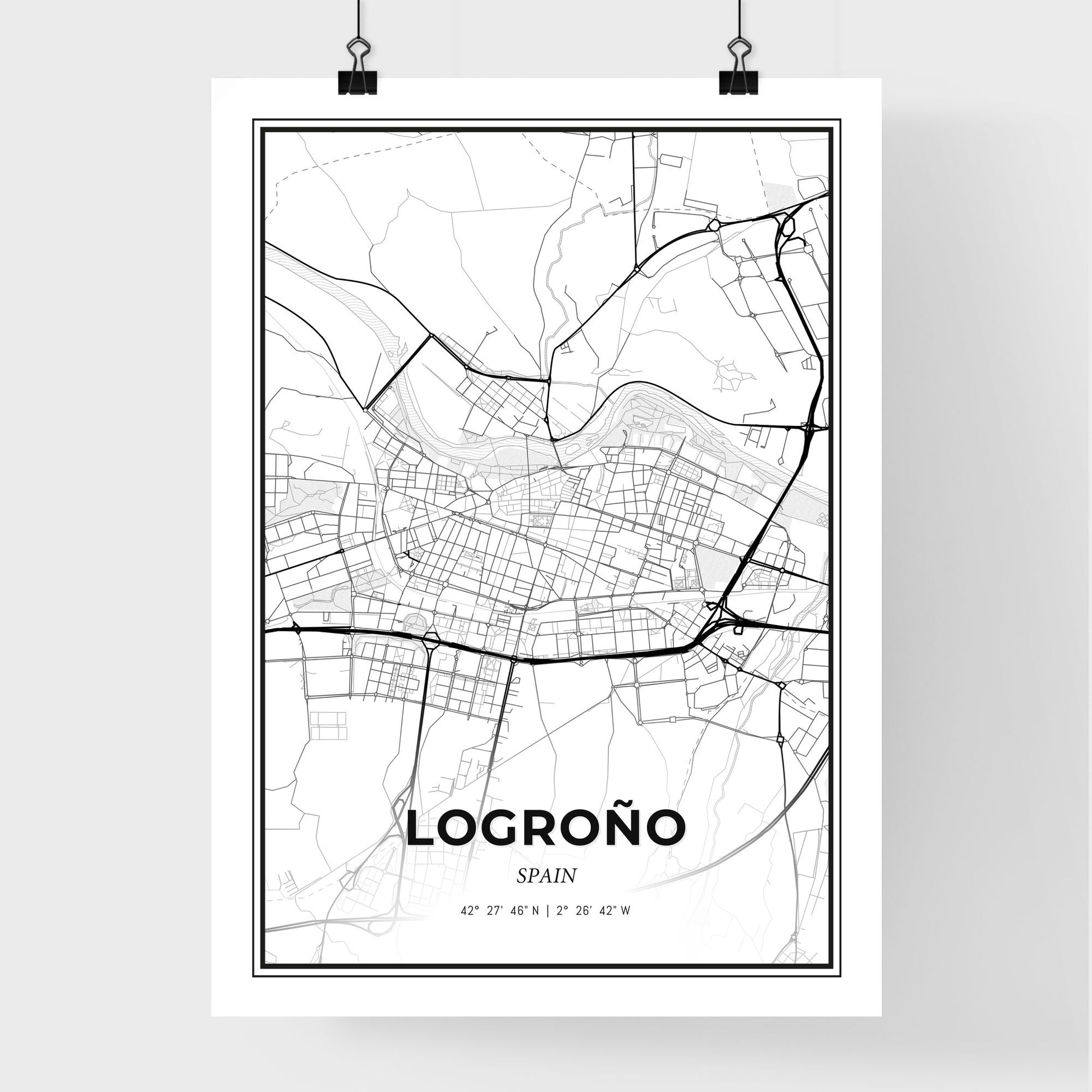 Logroño Spain - Premium City Map Poster