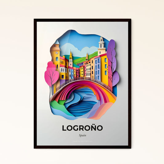 Vivid Logroño, Spain - a paper cut of a city with a bridge