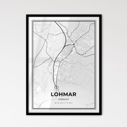 Lohmar Germany - Scandinavian Style City Map for Modern Home Decor