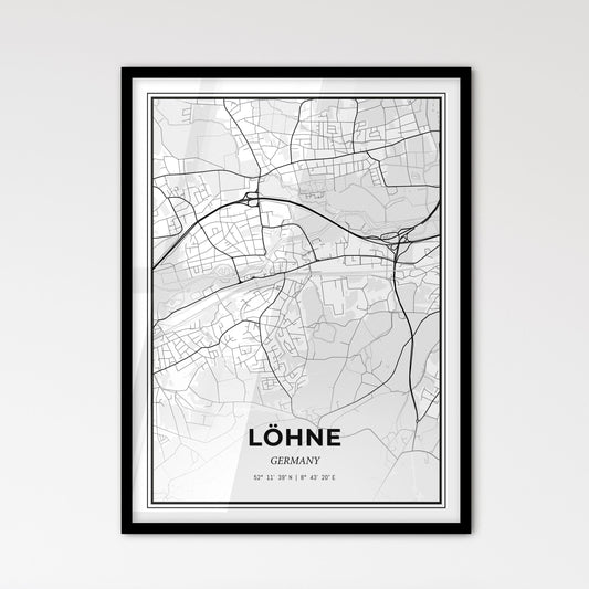 Lohne Germany - Scandinavian Style City Map for Modern Home Decor