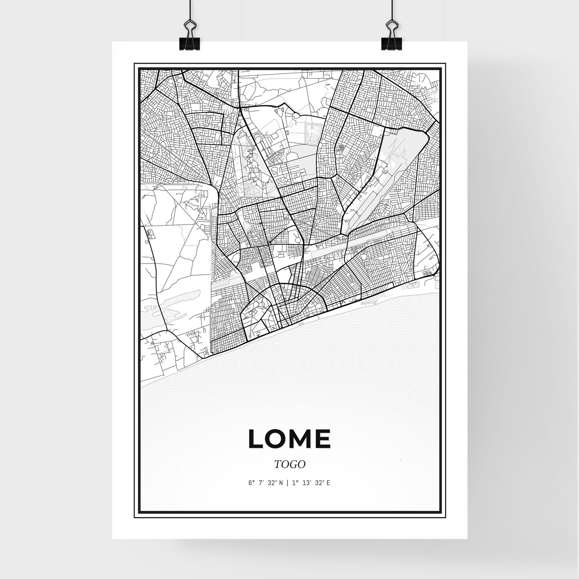 Lome Togo - Premium City Map Poster