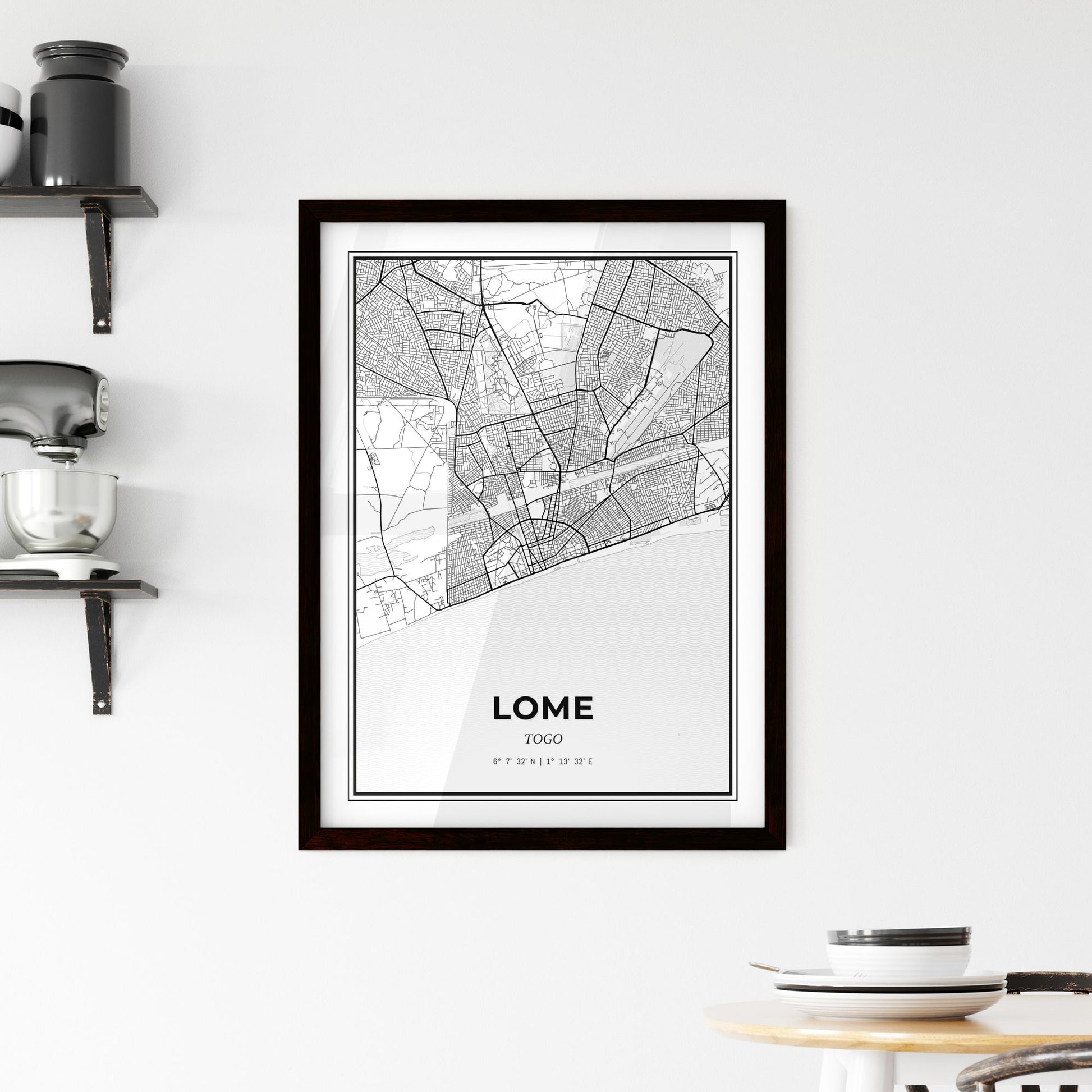 Lome Togo - Minimal City Map