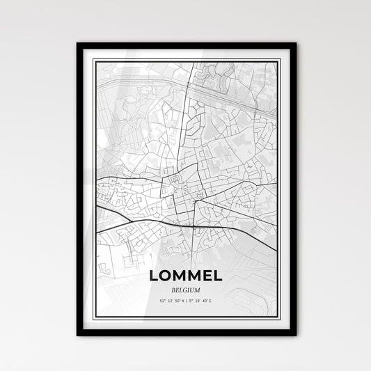 Lommel Belgium - Scandinavian Style City Map for Modern Home Decor