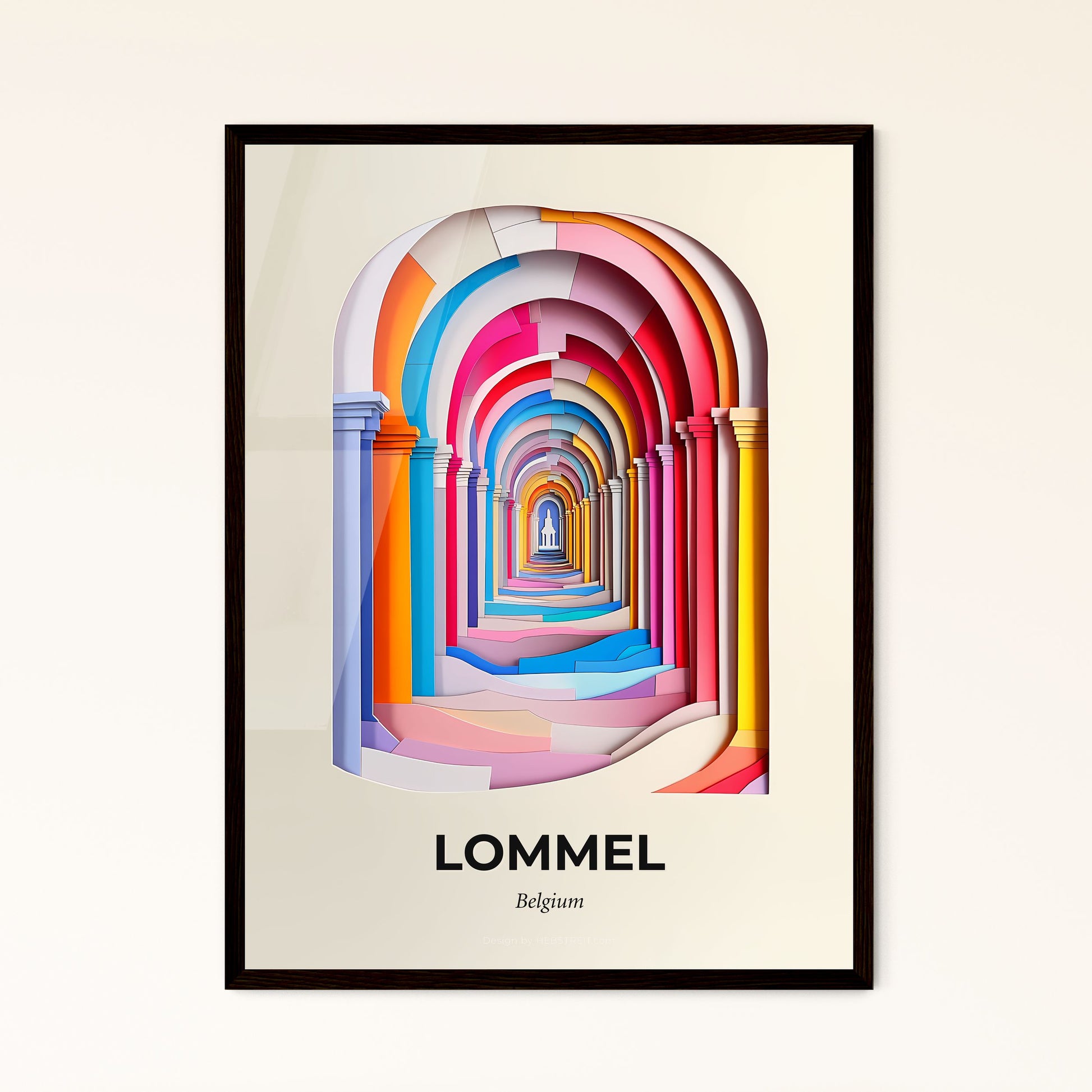 Vivid Lommel, Belgium - a colorful archway with a white background