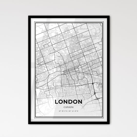 London Canada - Scandinavian Style City Map for Modern Home Decor