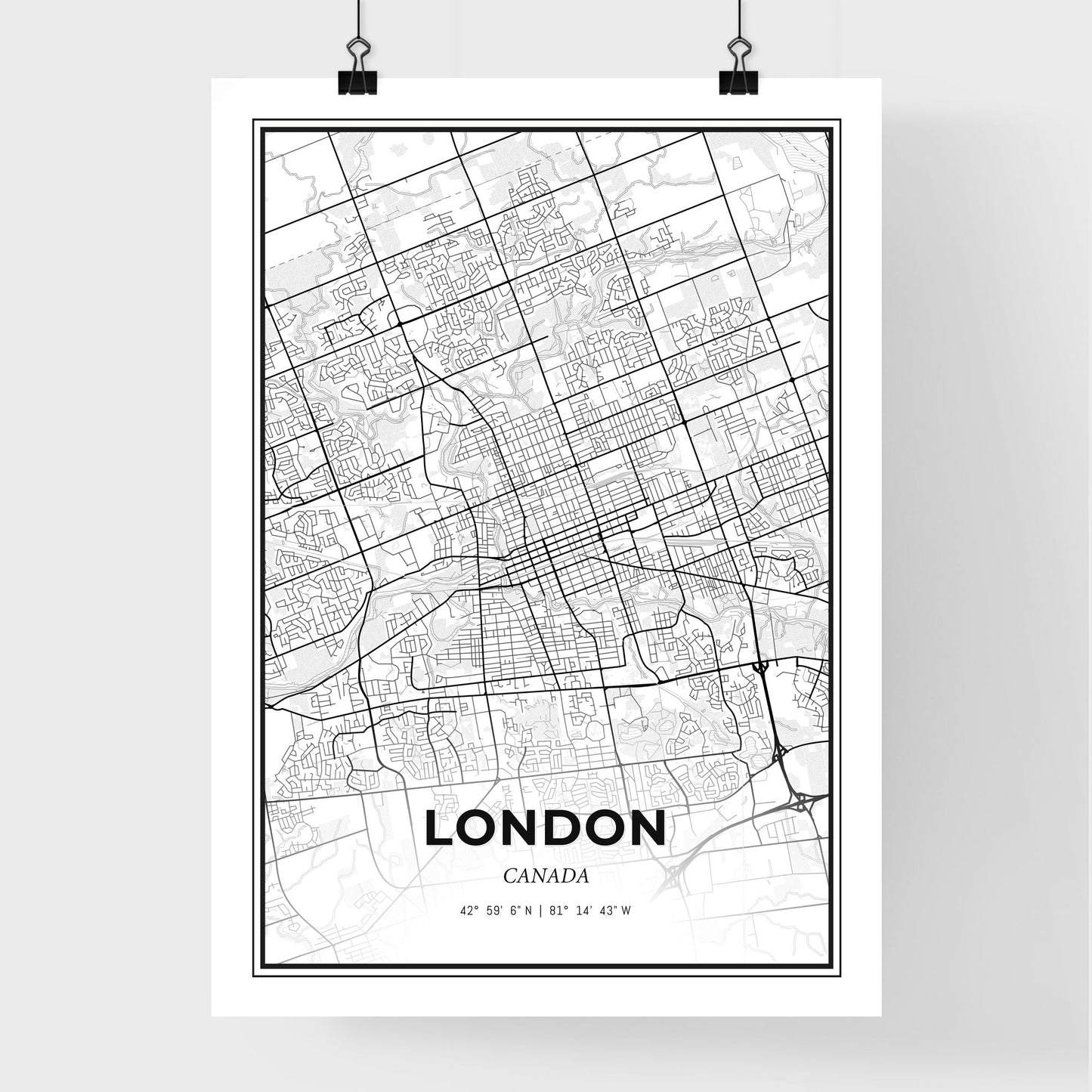 London Canada - Premium City Map Poster
