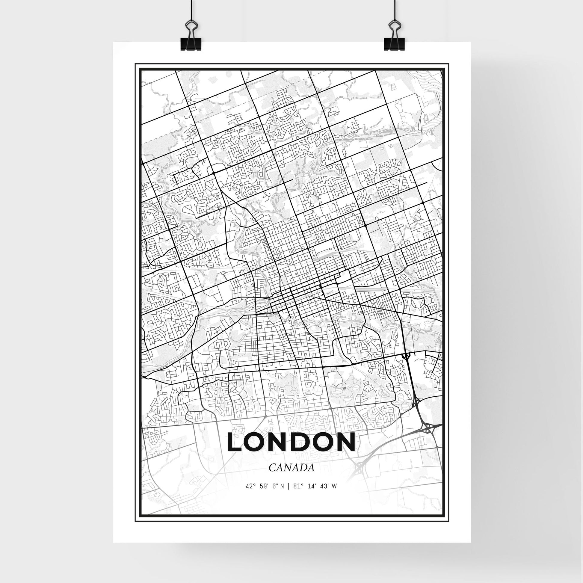 London Canada - Premium City Map Poster