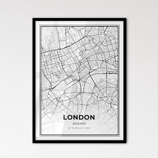 London England - Scandinavian Style City Map for Modern Home Decor