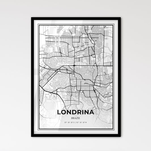 Londrina Brazil - Scandinavian Style City Map for Modern Home Decor