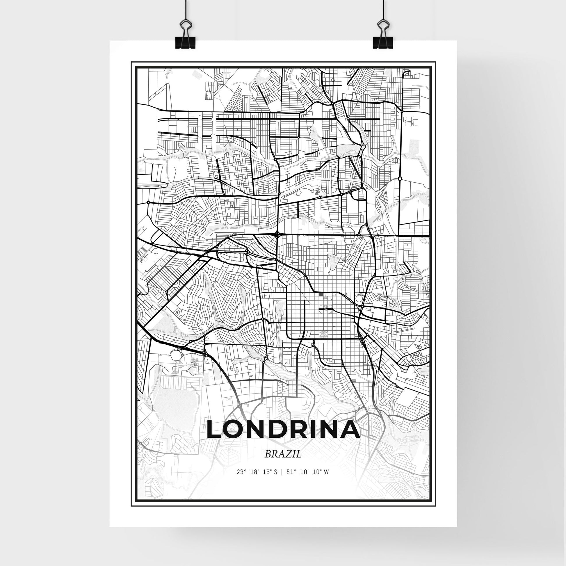 Londrina Brazil - Premium City Map Poster