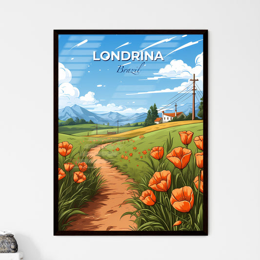 Painting Londrina Brazil Skyline Dirt Path Field Flowers Painting Art Vibrant Default Title