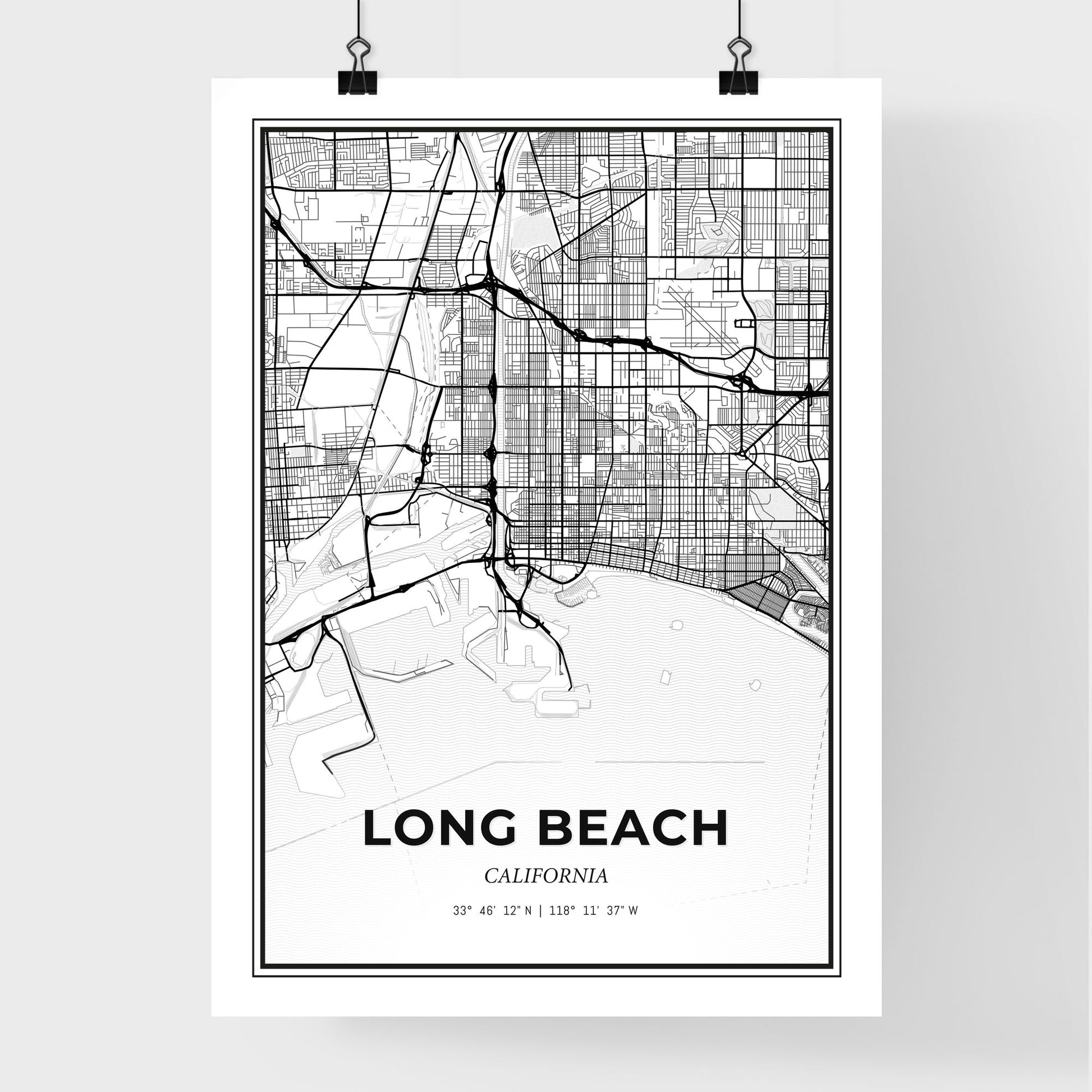 Long Beach California - Premium City Map Poster