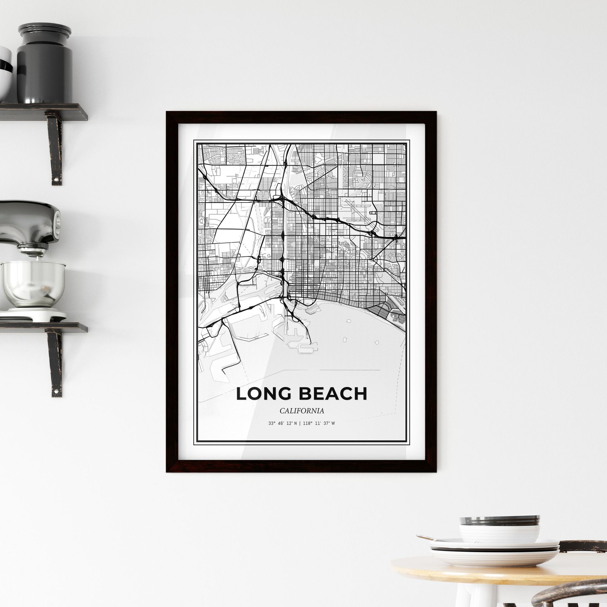 Long Beach California - Minimal City Map