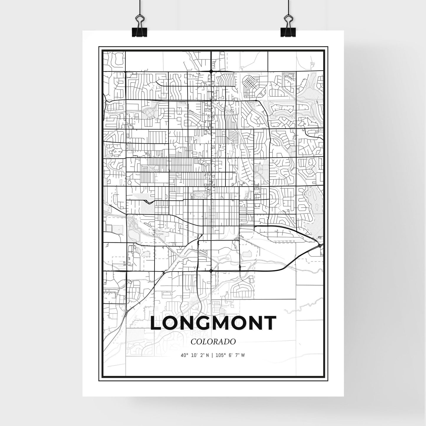 Longmont Colorado - Premium City Map Poster