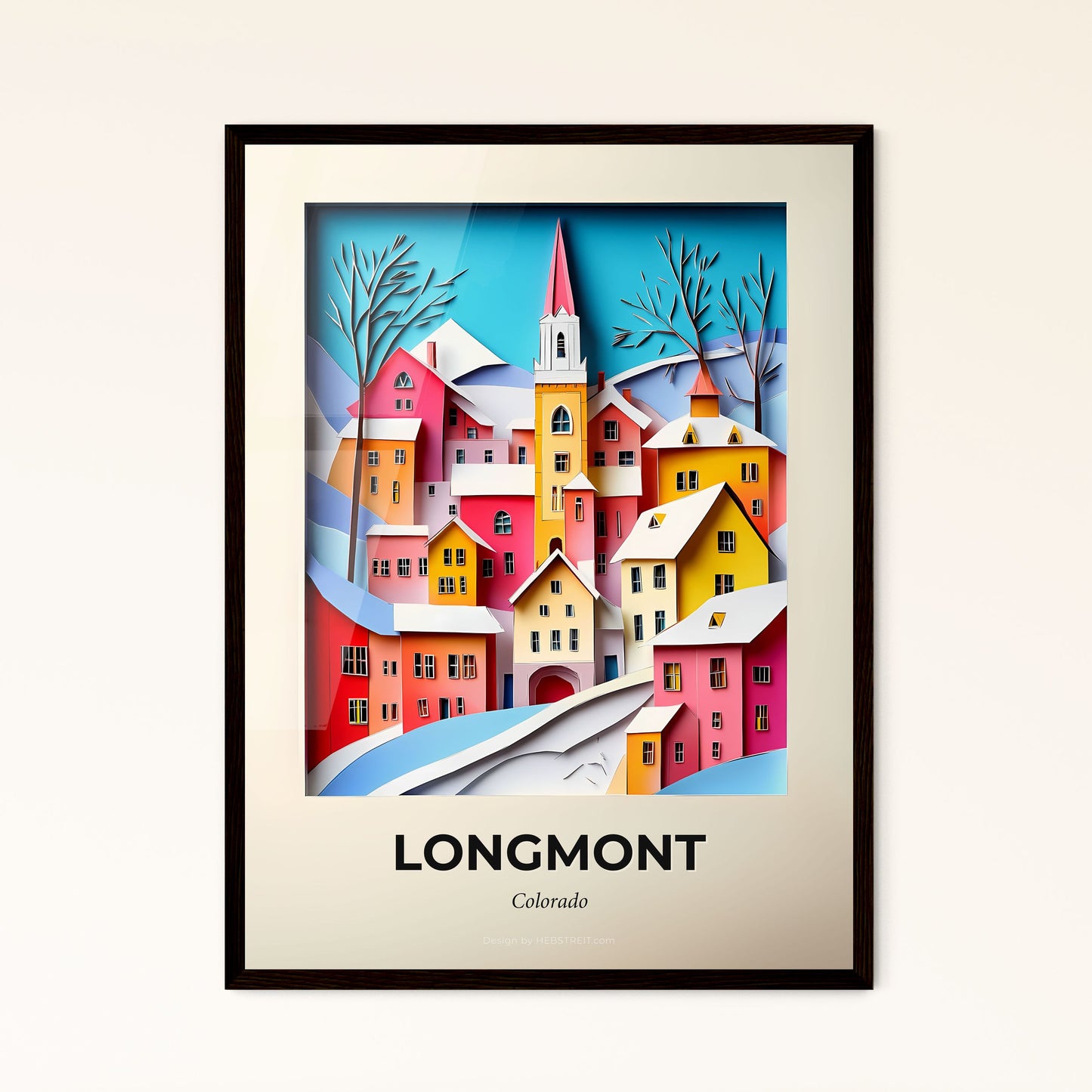 Vivid Longmont, Colorado - a colorful city with a church steeple