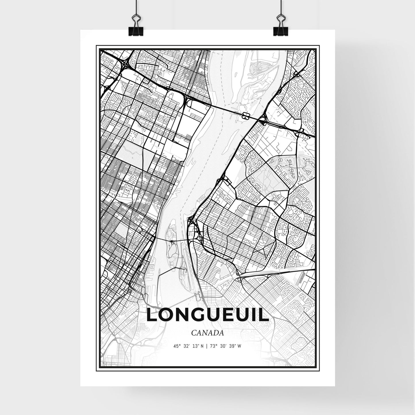 Longueuil Canada - Premium City Map Poster