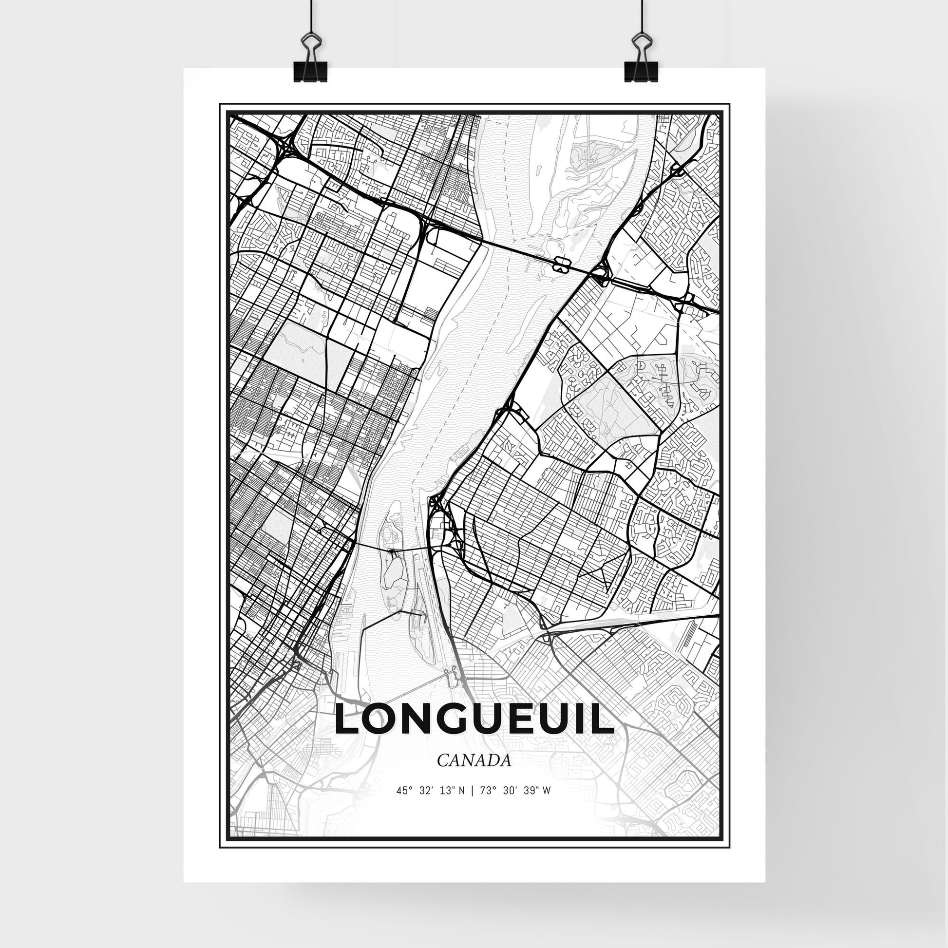 Longueuil Canada - Premium City Map Poster