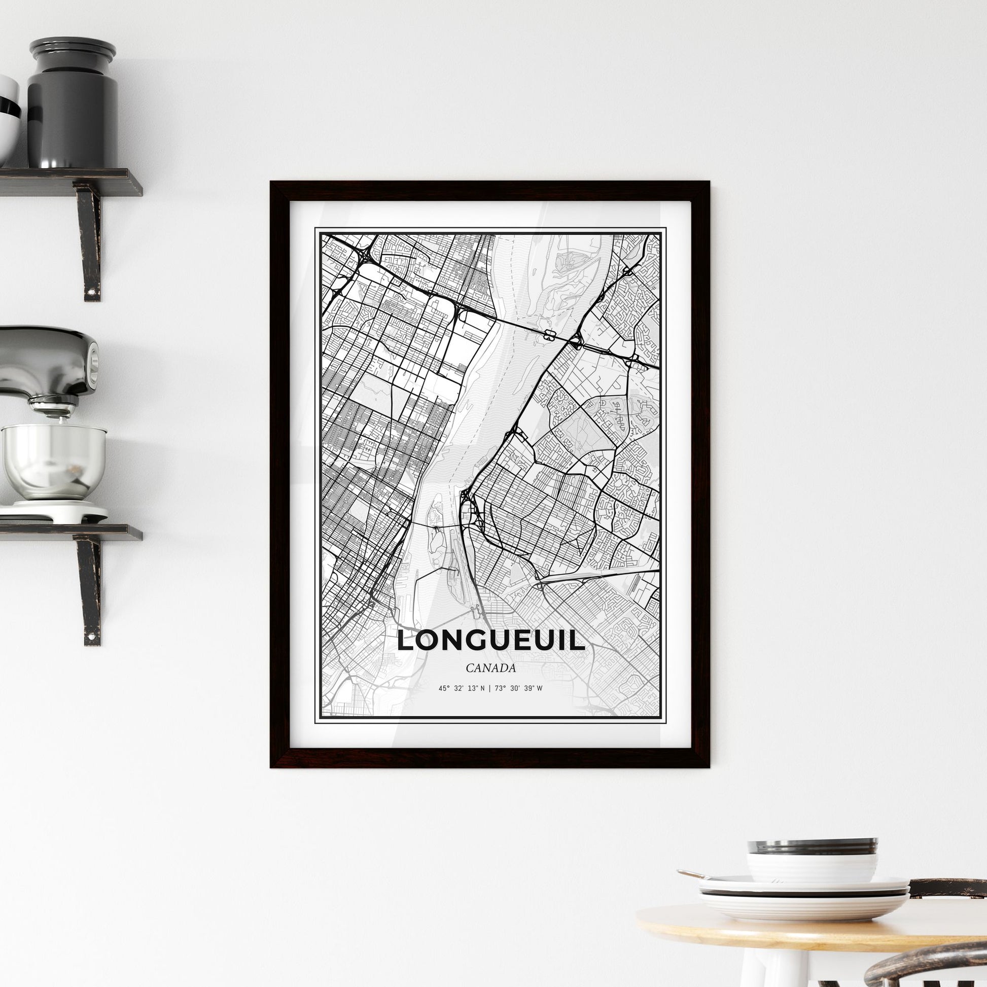 Longueuil Canada - Minimal City Map