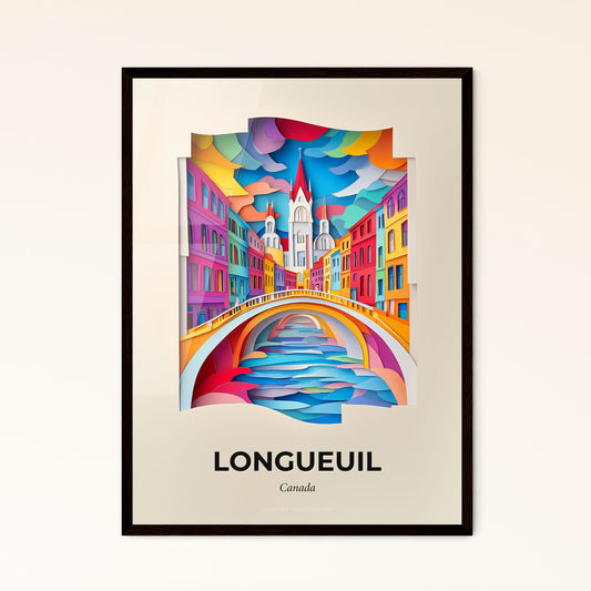 Vivid Longueuil, Canada - a painting of a bridge over a river