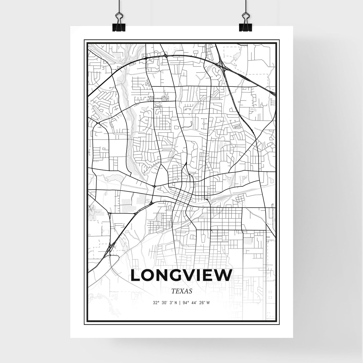 Longview Texas - Premium City Map Poster