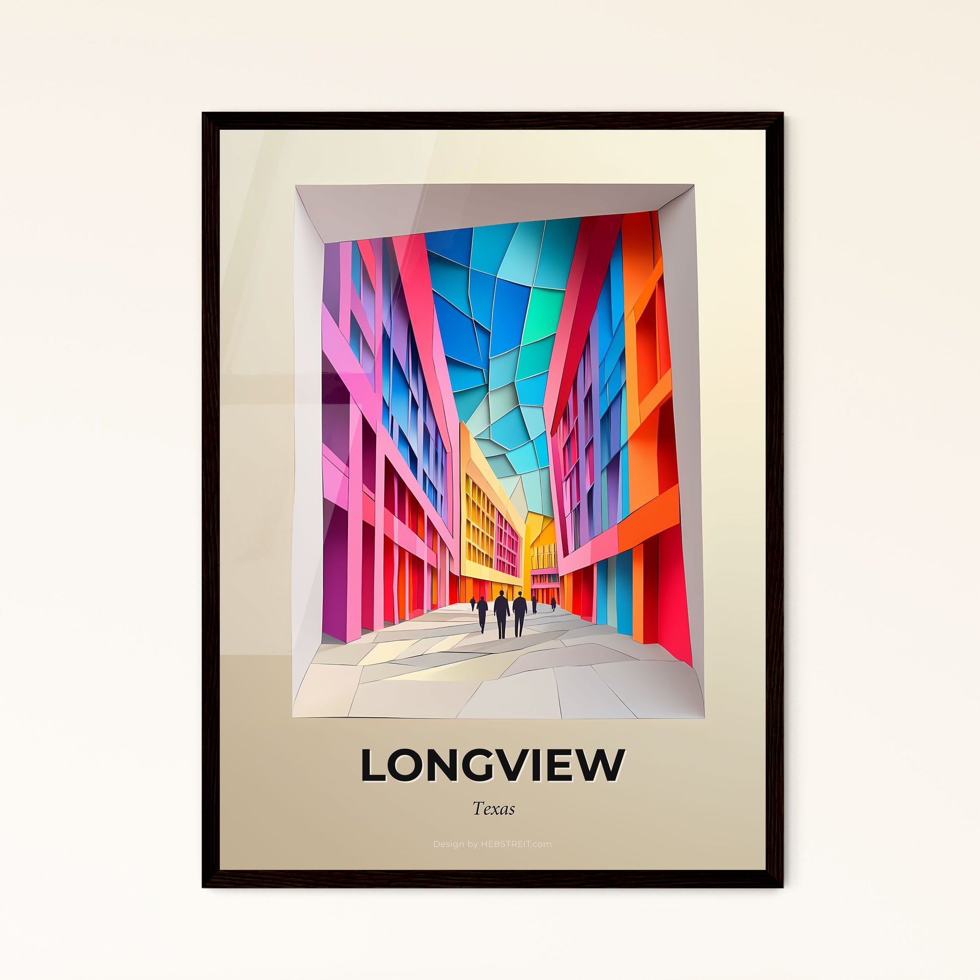 Vivid Longview, Texas - a city street with people walking