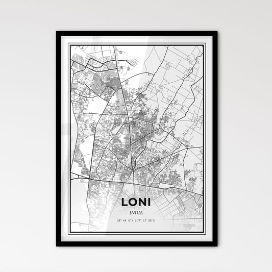 Loni India - Scandinavian Style City Map for Modern Home Decor