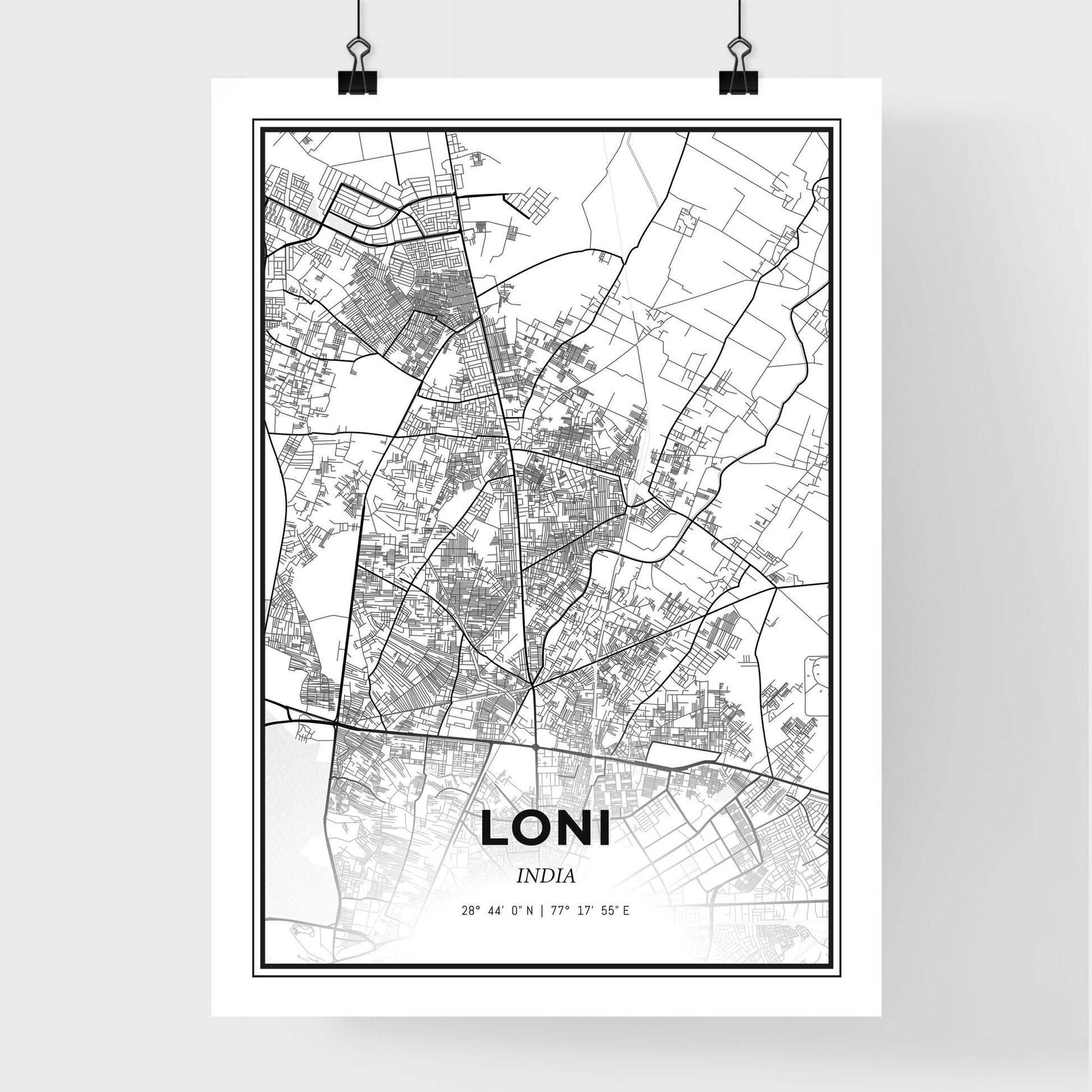 Loni India - Premium City Map Poster