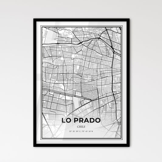 Lo Prado Chile - Scandinavian Style City Map for Modern Home Decor