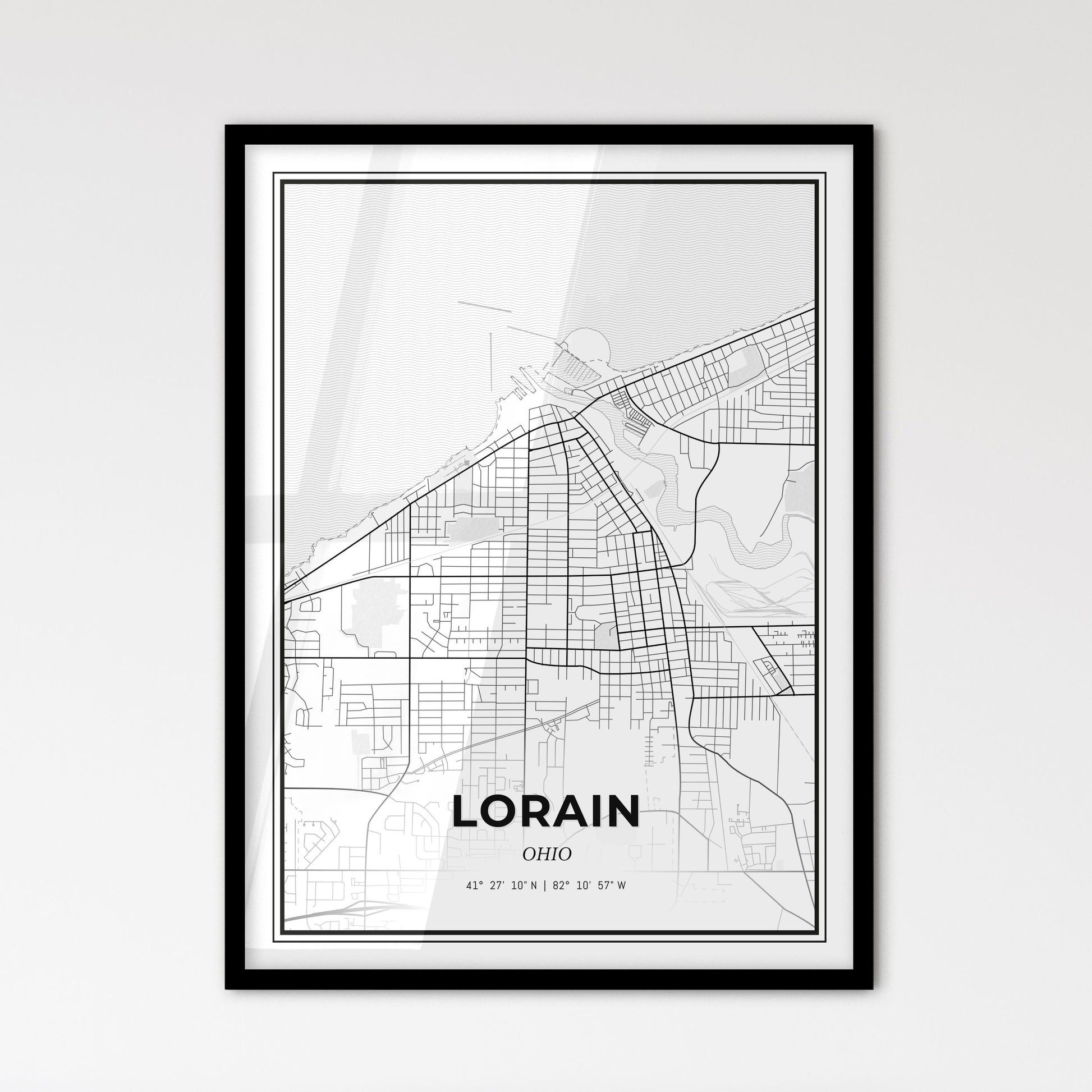 Lorain Ohio - Scandinavian Style City Map for Modern Home Decor