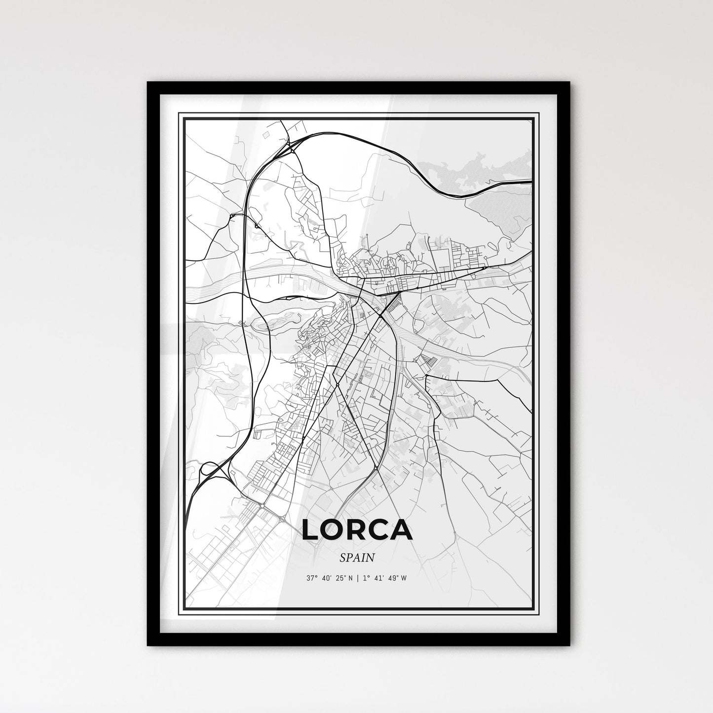 Lorca Spain - Scandinavian Style City Map for Modern Home Decor