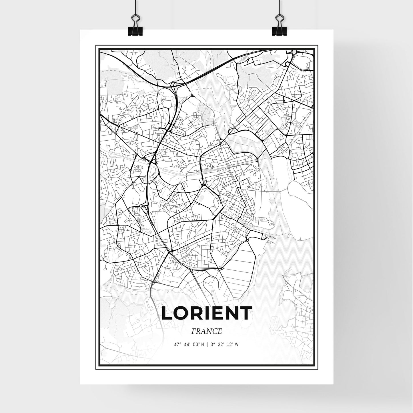 Lorient France - Premium City Map Poster