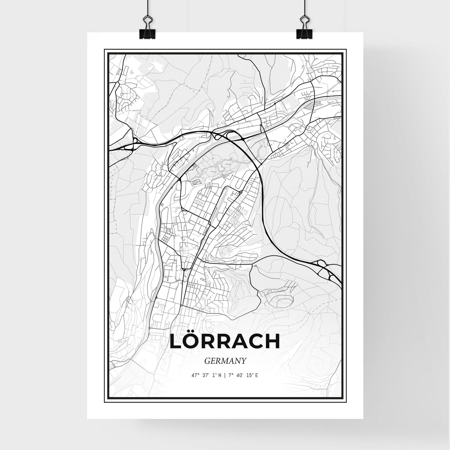 Lorrach Germany - Premium City Map Poster