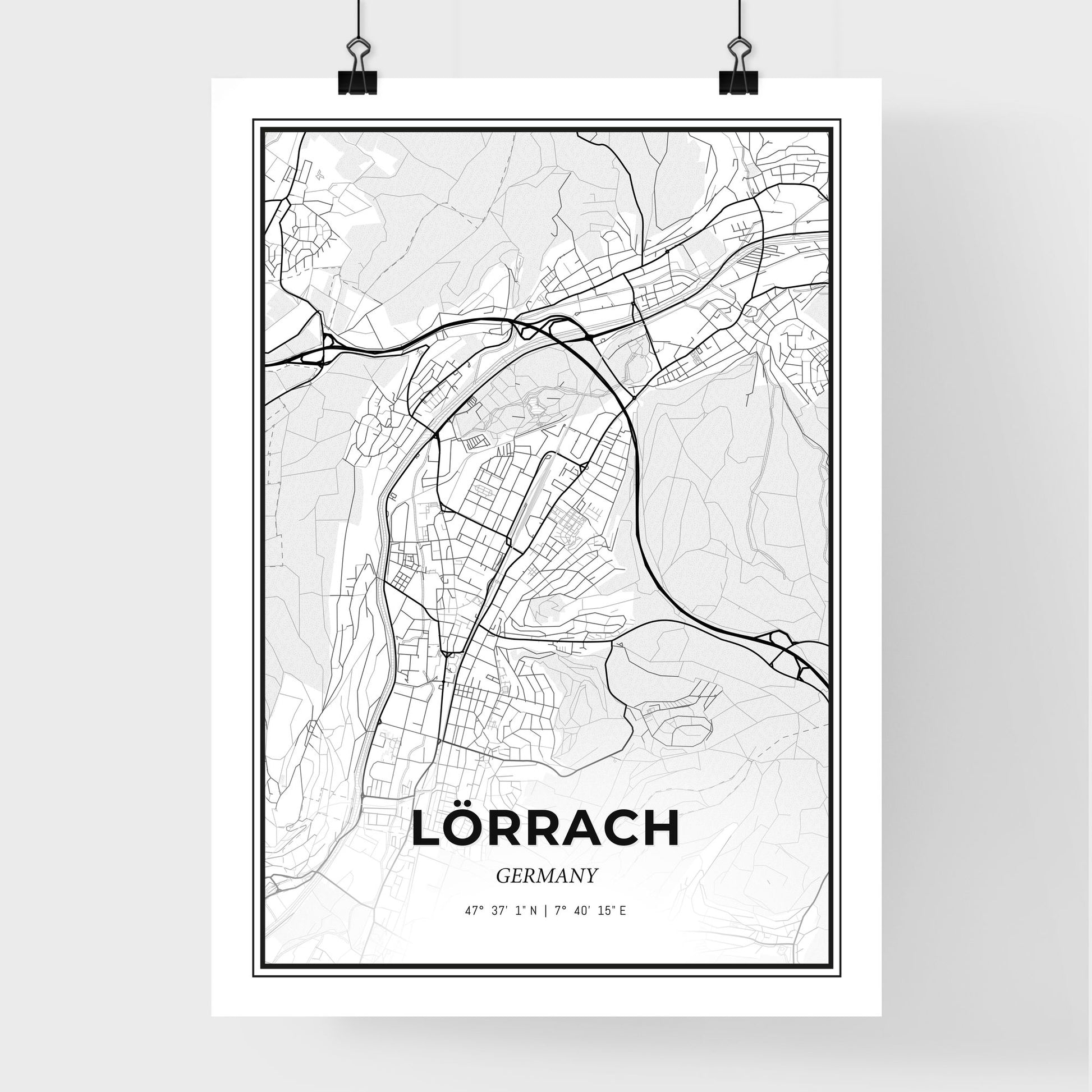 Lorrach Germany - Premium City Map Poster