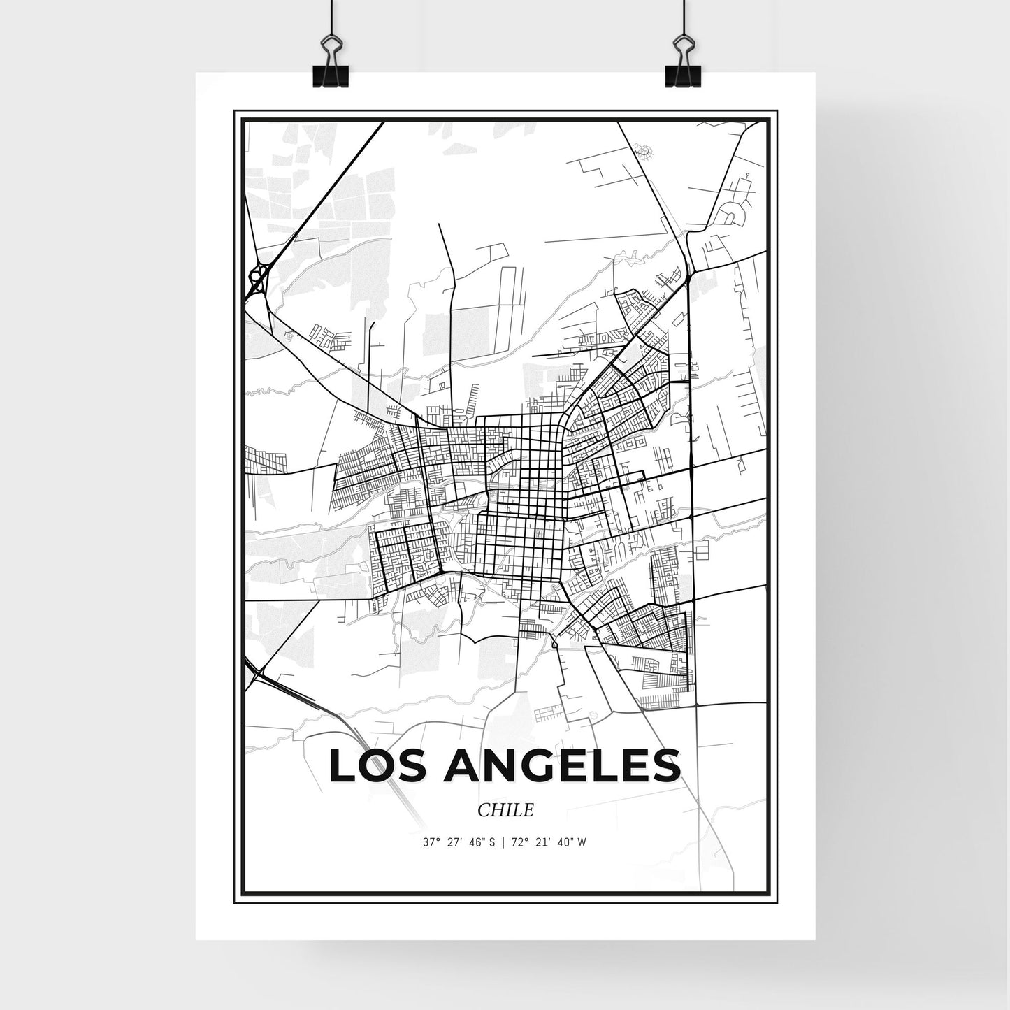 Los Angeles Chile - Premium City Map Poster