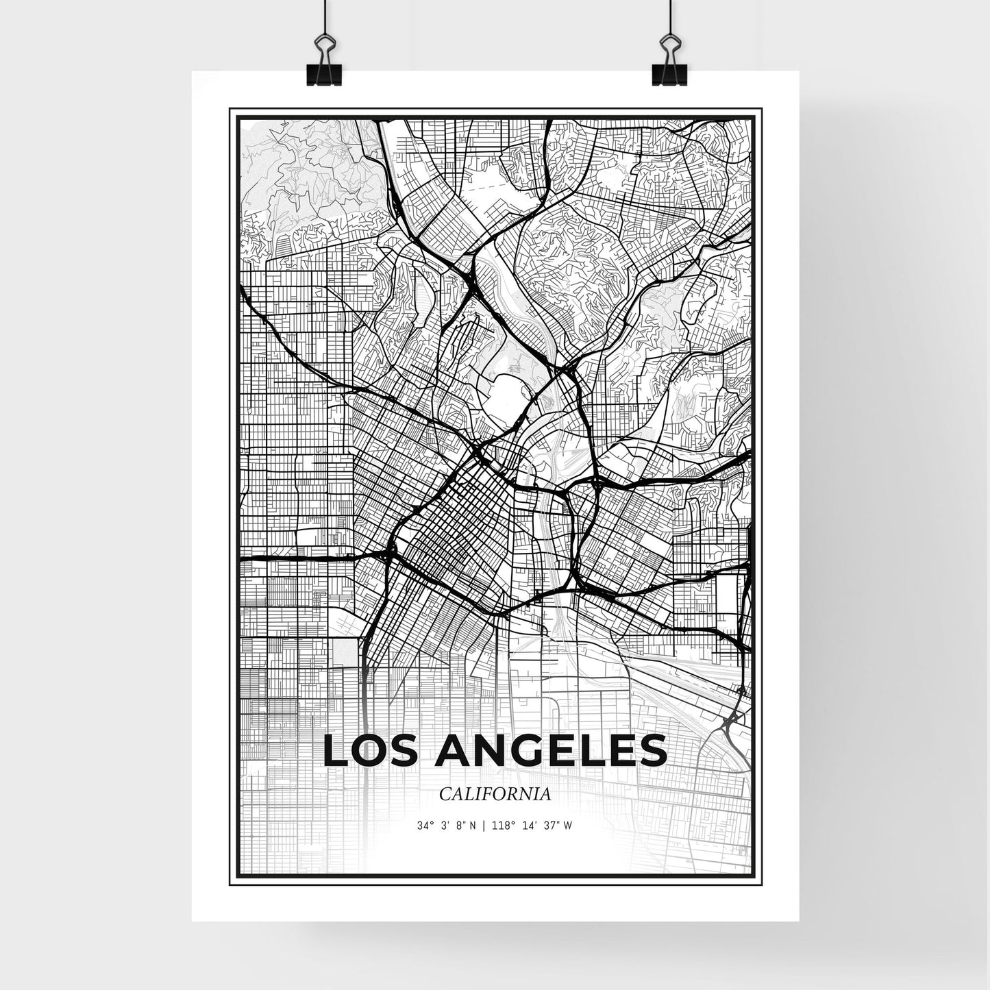 Los Angeles California - Premium City Map Poster