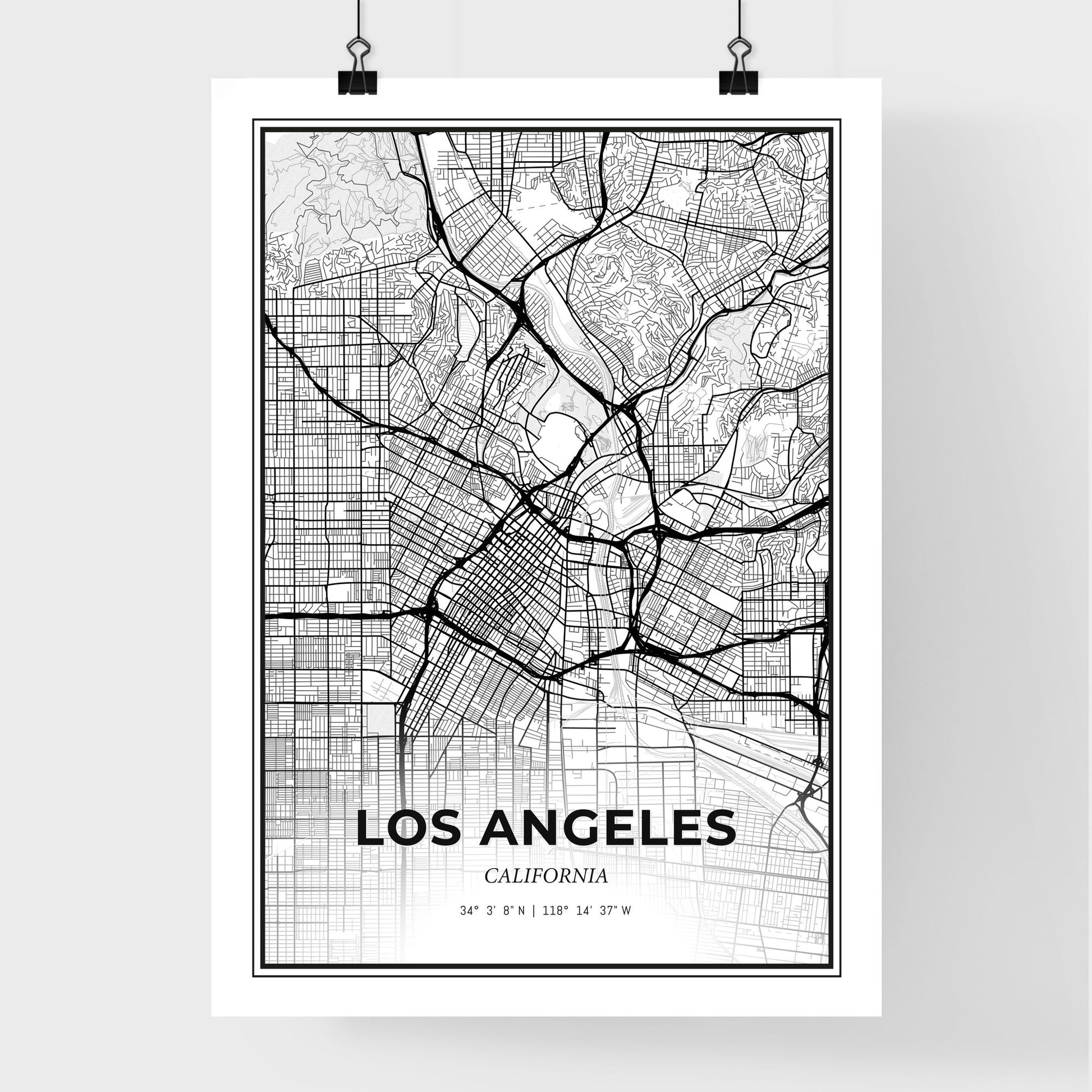 Los Angeles California - Premium City Map Poster