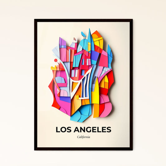 Vivid Los Angeles, California - a colorful clock made of paper with a city on it