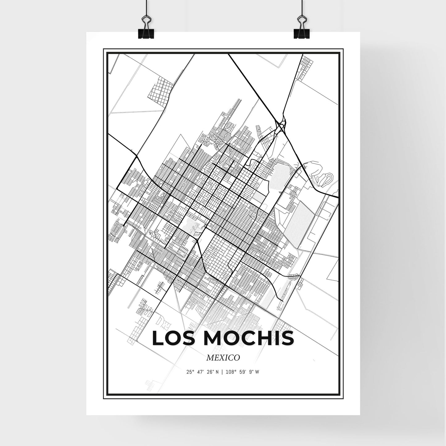 Los Mochis Mexico - Premium City Map Poster