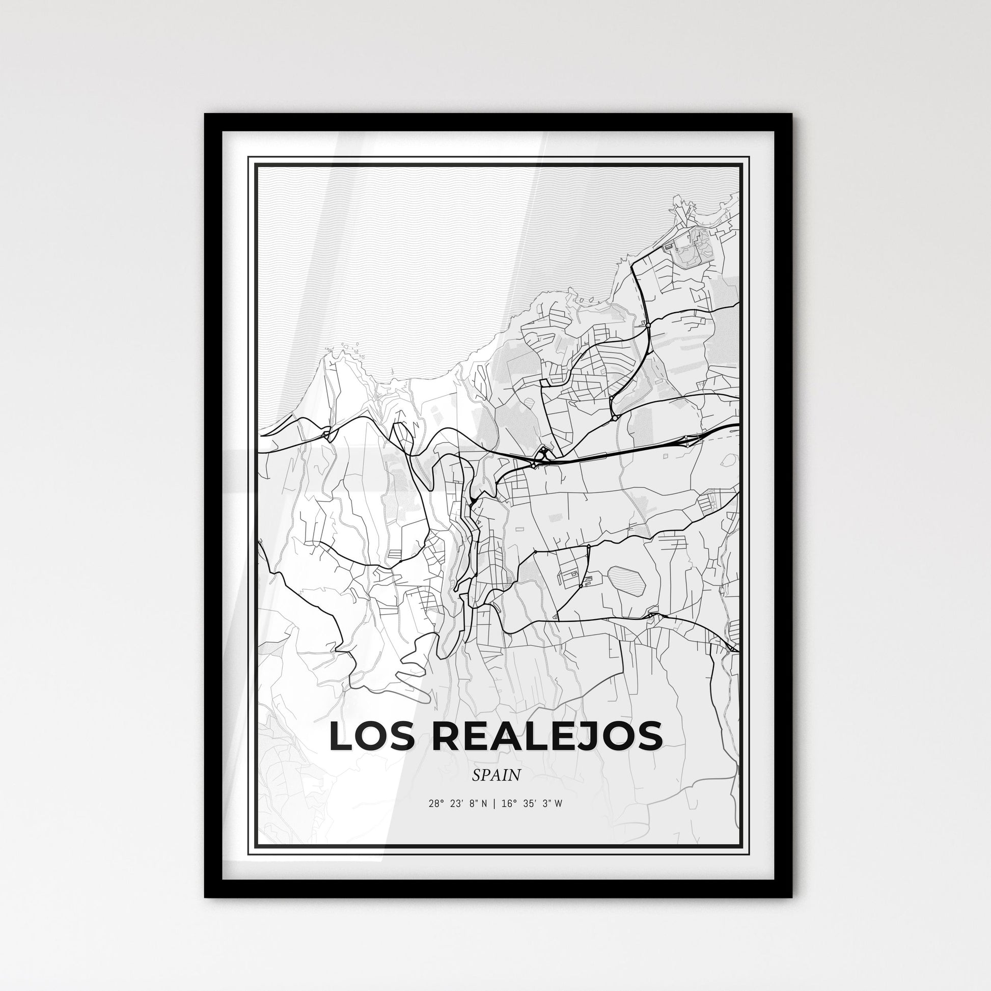 Los Realejos Spain - Scandinavian Style City Map for Modern Home Decor