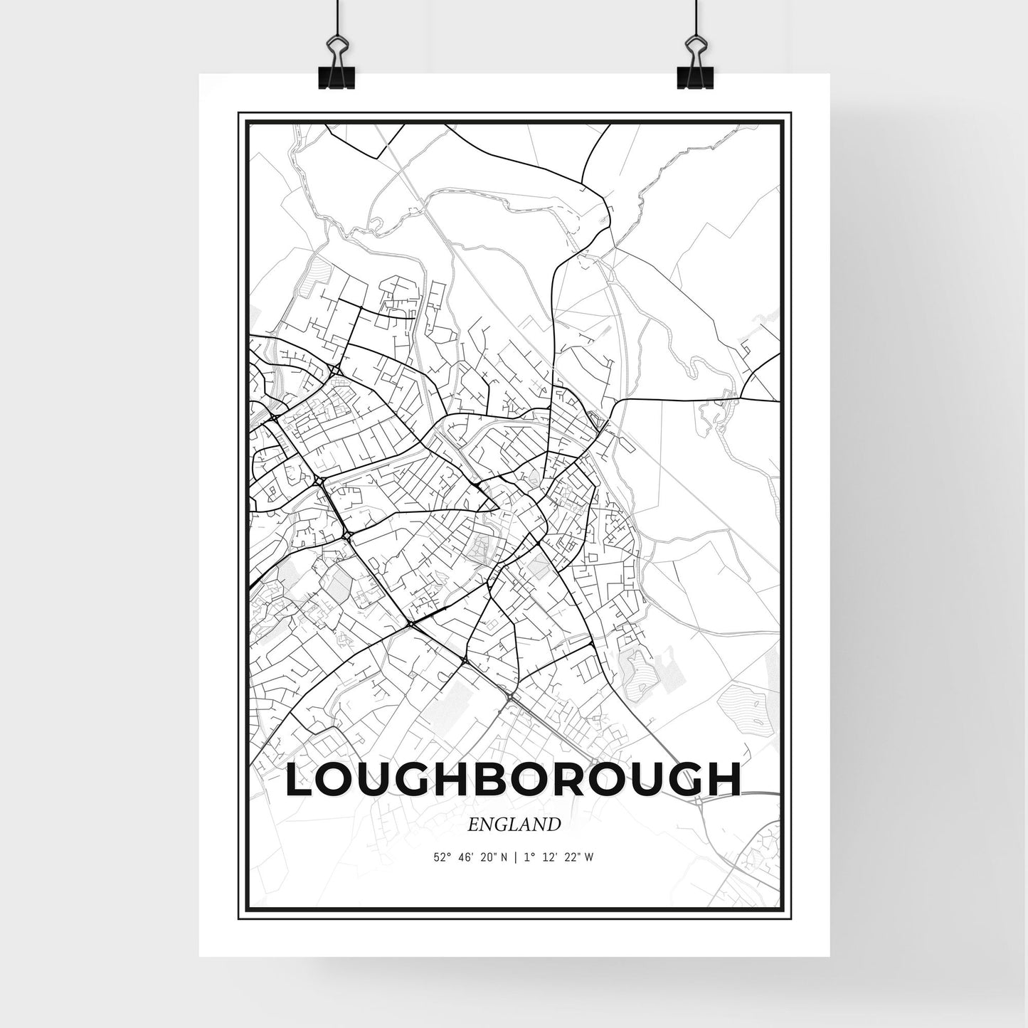 Loughborough England - Premium City Map Poster