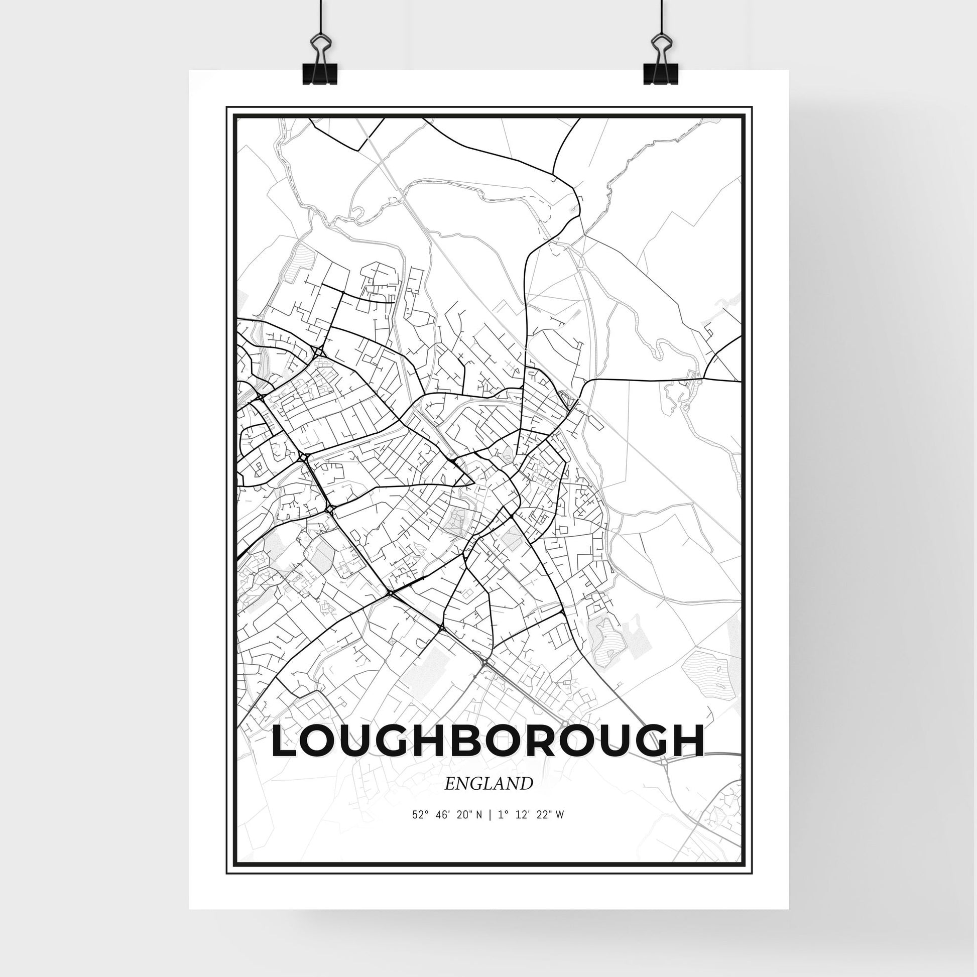 Loughborough England - Premium City Map Poster