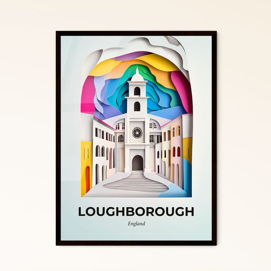 Vivid Loughborough, England - a paper cut of a church with a clock tower